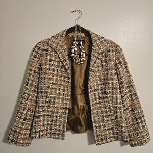 Lafayette 148 New York Multicolor Tweed Blazer Sz 12